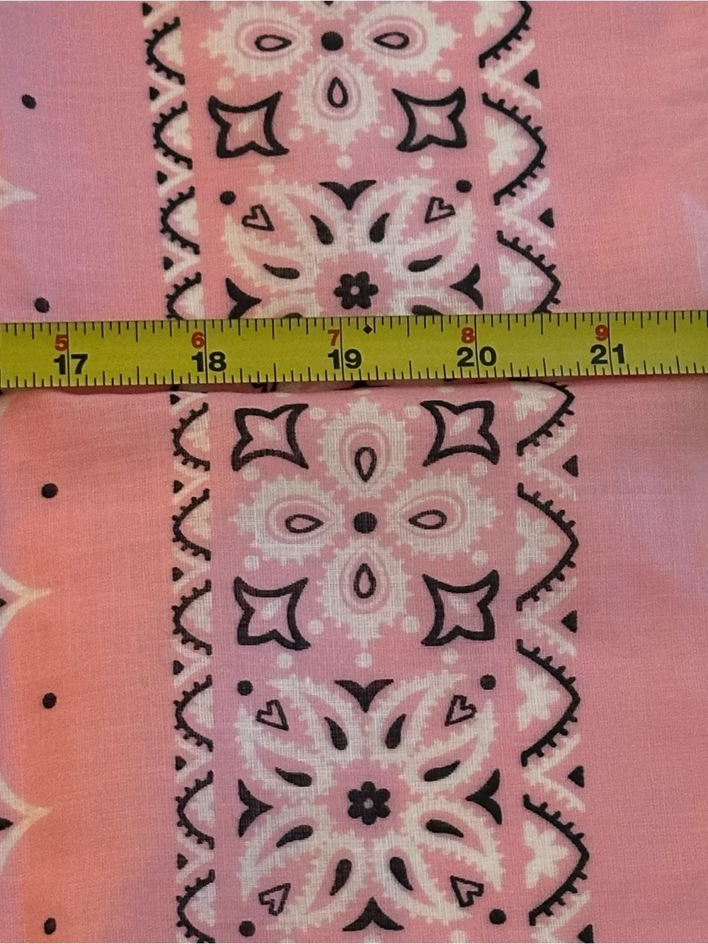 Vintage Light Pink Bandana 100% Cotton 13962 Floral Paisley Print USA Made NEW